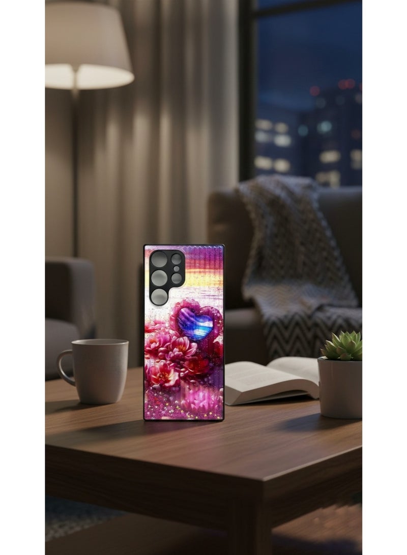 Grace ​back case S23 ultra -Dreamy Bloom Heart Case | Abstract Pink Floral Tech Accessory - Protctive cover For S23 Ultra - Image 3